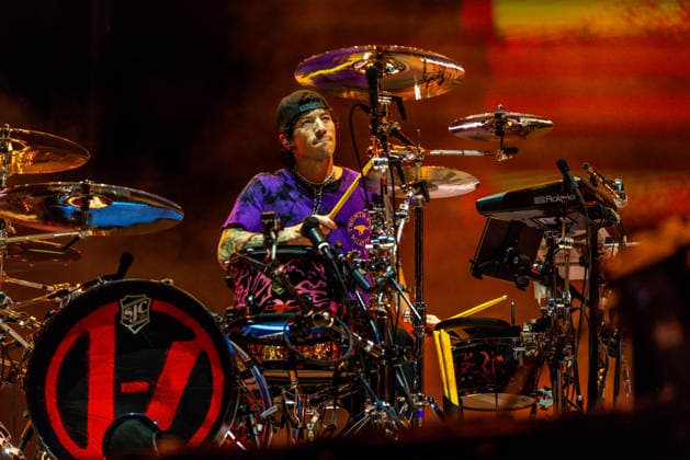 Drummer Josh Dun of American duo Twenty One Pilots performs at the music festival Colours of Ostrava on July 15, 2026, in Ostrava, Czech Republic. (CTKxPhoto VladimirxPrycek) CTKPhotoP2026071509074  CTKPhotoP2026071509074