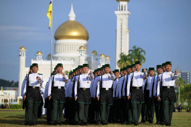 (260716) -- BANDAR SERI BEGAWAN, July 16, 2026 -- A parade is held to celebrate the 80th birthday of Sultan Haji Hassanal Bolkiah Mu izzaddin Waddaulah in Bandar Seri Begawan, Brunei, on July 15, 2026. Brunei celebrated the 80th birthday of Sultan Haji Hassanal Bolkiah Mu izzaddin Waddaulah with a grand ceremonial parade held on Wednesday in the capital city. Following the parade, the celebrations continued at Istana Nurul Iman, where the Sultan conferred state honors and decorations in recognition of distinguished service and contributions to the nation. ( Handout via Xinhua) BRUNEI-BANDAR SERI BEGAWAN-SULTAN-80TH BIRTHDAY-CELEBRATION InformationxDepartmentxofxBrunei sxPrimexMinister sxOffice 