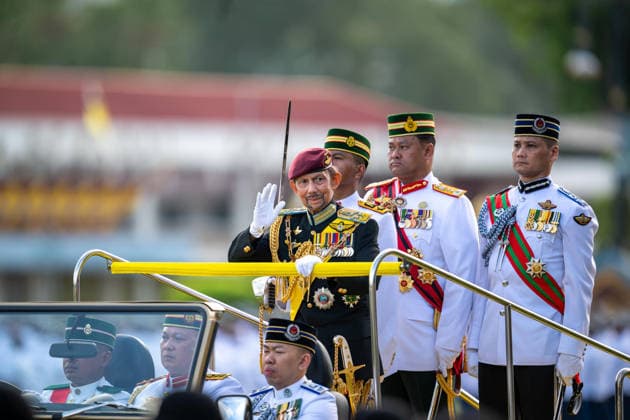 (260716) -- BANDAR SERI BEGAWAN, July 16, 2026 -- A parade is held to celebrate the 80th birthday of Sultan Haji Hassanal Bolkiah Mu izzaddin Waddaulah in Bandar Seri Begawan, Brunei, on July 15, 2026. Brunei celebrated the 80th birthday of Sultan Haji Hassanal Bolkiah Mu izzaddin Waddaulah with a grand ceremonial parade held on Wednesday in the capital city. Following the parade, the celebrations continued at Istana Nurul Iman, where the Sultan conferred state honors and decorations in recognition of distinguished service and contributions to the nation. ( Handout via Xinhua) BRUNEI-BANDAR SERI BEGAWAN-SULTAN-80TH BIRTHDAY-CELEBRATION InformationxDepartmentxofxBrunei sxPrimexMinister sxOffice 