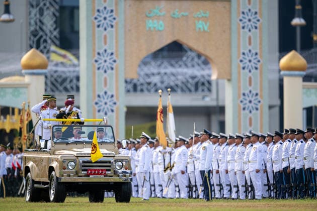 (260716) -- BANDAR SERI BEGAWAN, July 16, 2026 -- A parade is held to celebrate the 80th birthday of Sultan Haji Hassanal Bolkiah Mu izzaddin Waddaulah in Bandar Seri Begawan, Brunei, on July 15, 2026. Brunei celebrated the 80th birthday of Sultan Haji Hassanal Bolkiah Mu izzaddin Waddaulah with a grand ceremonial parade held on Wednesday in the capital city. Following the parade, the celebrations continued at Istana Nurul Iman, where the Sultan conferred state honors and decorations in recognition of distinguished service and contributions to the nation. ( Handout via Xinhua) BRUNEI-BANDAR SERI BEGAWAN-SULTAN-80TH BIRTHDAY-CELEBRATION InformationxDepartmentxofxBrunei sxPrimexMinister sxOffice 