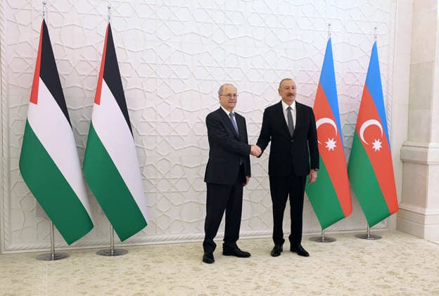 Palestinian Prime Minister meets Azerbaijani President in Baku Palestinian Prime Minister Mohammad Mustafa meets with Azerbaijani President Ilham Aliyev at the Zagulba Palace in Baku, Azerbaijan, on July 16, 2026, during an official visit. The meeting was attended by Minister of Finance and Planning Stephan Salameh, Assistant Minister of Foreign Affairs for Political Affairs Ambassador Omar Awadallah, and the Palestinian Ambassador to Azerbaijan Ahmed Metani. Photo by Prime Minister Office apaimages Ramallah West Bank Palestinian Territory 160726_Azerbaijan_PMO_00(3) Copyright: xapaimagesxPrimexMinisterxOfficex xapaimagesx