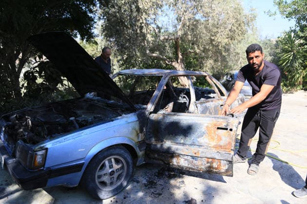 Palestinians inspect vehicles burned in suspected settler attack near Nablus Palestinians inspect a burned car and tractor after they were set on fire by Jewish settlers in the village of Ramin, west of the West Bank city of Nablus, on July 16, 2026. Photo by Mohammed Nasser apaimages Nablus West Bank Palestinian Territory 160726_Nablus_MN_00(3) Copyright: xapaimagesxMohammedxNasserx xapaimagesx