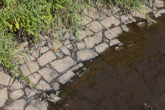 Sommer im Siegerland. Der Fluss Sieg wie hier bei Niederschelden fuehrt (führt) zur Zeit relativ wenig Wasser. Die Bezirksregierung Arnsberg untersagt daher die Wasserentnahme im Regierungsbezirk u.a. aus der Sieg aufgrund anhaltender Trockenheit. Sommer im Siegerland am 16.07.2026 in Siegen Deutschland. *** Summer in the Siegerland: The Sieg River, as seen here near Niederschelden, is currently carrying relatively little water. The Arnsberg District Government has therefore banned water withdrawal in the district—including from the Sieg—due to the ongoing drought. Summer in the Siegerland on July 16, 2026, in Siegen, Germany