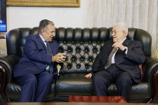 Palestinian President meets Arab League Secretary-General in Amman Palestinian President Mahmoud Abbas meets with Nabil Fahmy, Secretary-General of the League of Arab States, in Amman, Jordan, on July 16, 2026. Photo by Thaer Ganaim apaimages Ramallah West Bank Palestinian Territory 160726_Jordan_PPO_00(2) Copyright: xapaimagesxThaerxGanaimx xapaimagesx