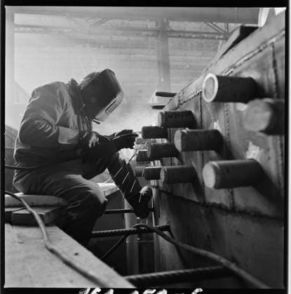 ***MARCH 1, 1983 FILE PHOTO*** Dukovany nuclear power plant in the Trebic region in Dukovany, Czechoslovakia, March 1, 1983. Pictured worker welds one of the reactor wall shells. (CTKxPhoto VitxKorcak) CTKPhotoF202212030078101  CTKPhotoF202212030078101