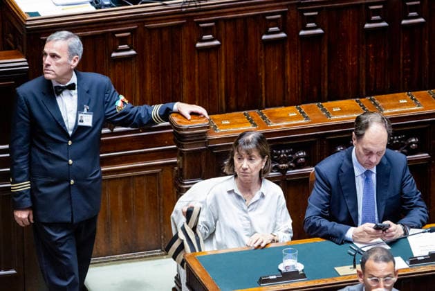 July 16, 2026, Rome, Italia, Italy: Eugenia Maria Roccella, Minister for Equal Opportunities and the Family, and Luca Ciriani, Minister for Relations with the Parliament of the Italian Republic, during the session at the Chamber of Deputies for the final vote on the electoral law, Rome, 16 07 2026 Rome Italy  - ZUMAa289 20260716_zia_a289_014 Copyright: xFrancescoxFotiax xAgfx