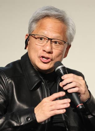 July 16, 2026, Tokyo, Japan - American AI chip maker NVIDIA founfer and CEO Jensen Huang speaks at a press conference as Japanese three robotics companies, Fanuc, Yaskawa Electric and Kawasaki Heavy Industries begin business collaboration with Nvidia and computer giant Fujitsu in the field of the physical AI in Tokyo on Thursday, July 16, 2026. (photo by Yoshio Tsunoda AFLO)  aflo_338196675