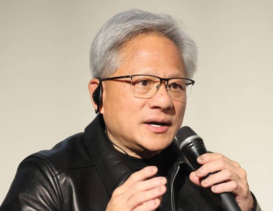 July 16, 2026, Tokyo, Japan - American AI chip maker Nvidia founfer and CEO Jensen Huang speaks at a press conference as Japanese three robotics companies, Fanuc, Yaskawa Electric and Kawasaki Heavy Industries begin business collaboration with Nvidia and computer giant Fujitsu in the field of the physical AI in Tokyo on Thursday, July 16, 2026. (photo by Yoshio Tsunoda AFLO)  aflo_338196699