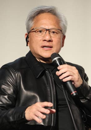 July 16, 2026, Tokyo, Japan - American AI chip maker Nvidia founfer and CEO Jensen Huang speaks at a press conference as Japanese three robotics companies, Fanuc, Yaskawa Electric and Kawasaki Heavy Industries begin business collaboration with Nvidia and computer giant Fujitsu in the field of the physical AI in Tokyo on Thursday, July 16, 2026. (photo by Yoshio Tsunoda AFLO)  aflo_338196724