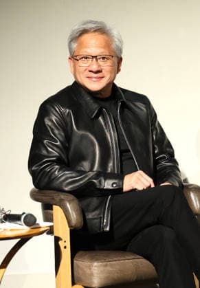 July 16, 2026, Tokyo, Japan - American AI chip maker Nvidia founfer and CEO Jensen Huang speaks at a press conference as Japanese three robotics companies, Fanuc, Yaskawa Electric and Kawasaki Heavy Industries begin business collaboration with Nvidia and computer giant Fujitsu in the field of the physical AI in Tokyo on Thursday, July 16, 2026. (photo by Yoshio Tsunoda AFLO)  aflo_338196785