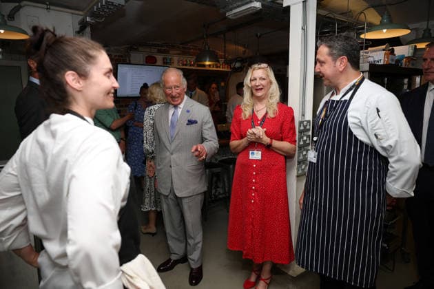 . 16 07 2026. Blandford Forum, United Kingdom. King Charles III and Queen Camilla during a visit to the Hall and Woodhouse Badger Brewery in Blandford Forum, Dorset, United Kingdom.  xPoolx xi-Imagesx IIM-26908-0010