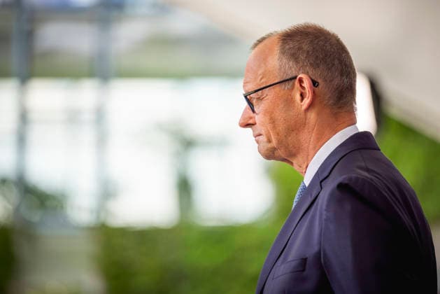 Friedrich Merz (CDU), Bundeskanzler, aufgenommen im Rahmen eines Emfpangs in Berlin, 16.07.2026. Berlin Deutschland *** Friedrich Merz (CDU), Chancellor of Germany, photographed during a reception in Berlin, July 16, 2026, Berlin, Germany Copyright: xJulianexSonntagx