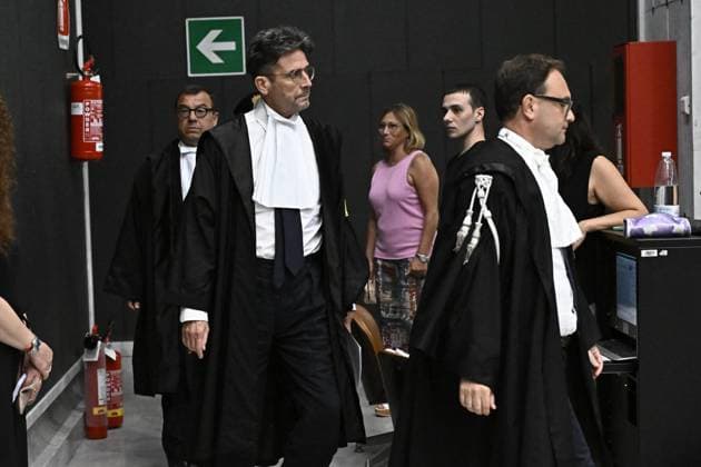 July 16, 2026, Genova, ITALIA: Paolo Lepri (C), presidente del Collegio giudicante, Ferdinando Baldini (S) giudice a latere, e Fulvio Polidori, giudice a latere, durante la lettura per la sentenza di primo grado per il crollo di ponte Morandi, Genova, 16 luglio 2026. Paolo Lepri (C), President of the Judging Panel, Ferdinando Baldini (L) associate judge, and Fulvio Polidori, associate judge, during the first-instance verdict for the collapse of the Morandi Bridge, Genoa, Italy, 16 July 2026. .ANSA LUCA ZENNARO Genova ITALIA  - ZUMAa110 20260716_zaf_a110_050 Copyright: xLucaxZennarox