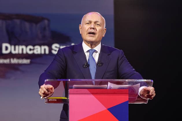 CPAC Great Britain at InterContinental Hotel, London, UK 16 July 2026 MP and former Conservative Party Leader Sir Iain Duncan-Smith speaks at CPAC Great Britain at the InterContinental Hotel, North Greenwich, London, UK, on 16 July 2026. CPAC Great Britain, chaired by former Prime Minister Liz Truss and running from 16 to 18 July 2026, is the inaugural UK edition of the Conservative Political Action Conference, bringing together right-of-centre politicians, activists and thinkers from the UK, Europe and the United States under the banner of sovereignty, liberty and free enterprise., Credit:Pete Speller Avalon UK, London, London, UK  Copyright: xPetexSpellerx xAvalonx 1116857408