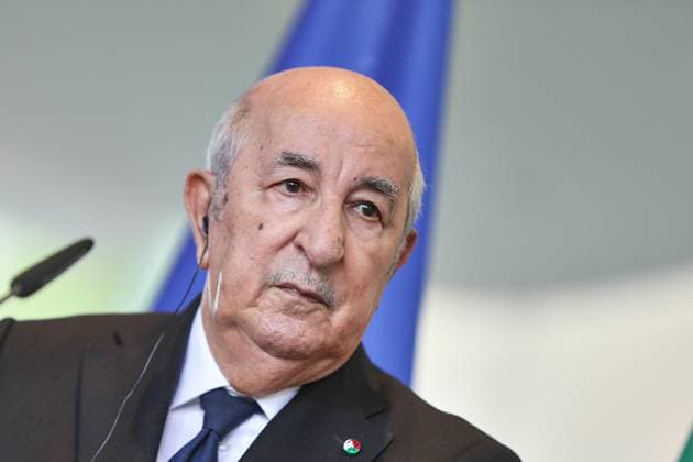 Berlin, Deutschland, 16.07.2026: Bundeskanzleramt: Empfang des Präsidenten Algeriens: Präsident von Algerien Abdelmadjid Tebboune gibt ein Pressestatement *** Berlin, Germany, July 16, 2026 Federal Chancellery Reception for the President of Algeria President of Algeria Abdelmadjid Tebboune Delivers a Statement to the Press Copyright: xdtsxNachrichtenagenturx dts_127914