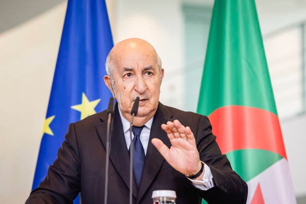 Abdelmadjid Tebboune, Praesident von Algerien, aufgenommen im Rahmen einer Pressekonferenz in Berlin, 16.07.2026. Berlin Deutschland *** Abdelmadjid Tebboune, President of Algeria, photographed during a press conference in Berlin, July 16, 2026, Berlin, Germany Copyright: xJulianexSonntagx