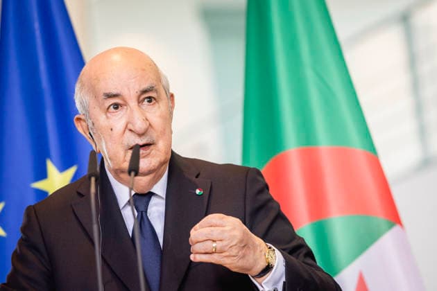 Abdelmadjid Tebboune, Praesident von Algerien, aufgenommen im Rahmen einer Pressekonferenz in Berlin, 16.07.2026. Berlin Deutschland *** Abdelmadjid Tebboune, President of Algeria, photographed during a press conference in Berlin, July 16, 2026, Berlin, Germany Copyright: xJulianexSonntagx