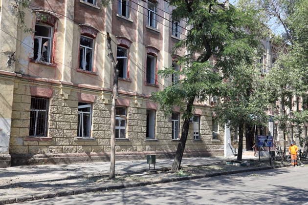 The damaged Odessa Vocational Lyceum of Maritime Transport in Ukraine - 16 Jul 2026 Exterior view of the damaged Odessa Professional Lyceum of Maritime Transport on Primorskaya Street. A Russian missile attack damaged the Odessa Professional Lyceum of Maritime Transport on Primorskaya Street City authorities reported no casualties. Odessa Ukraine Copyright: xViacheslavxOnyshchenkox xSOPAxImagesx Vonyshchenko(4)