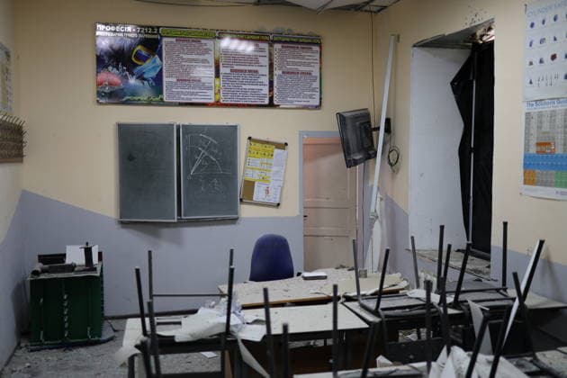 The damaged Odessa Vocational Lyceum of Maritime Transport in Ukraine - 16 Jul 2026 View of a damaged classroom of the Odessa Professional Lyceum of Maritime Transport on Primorskaya Street. A Russian missile attack damaged the Odessa Professional Lyceum of Maritime Transport on Primorskaya Street City authorities reported no casualties. Odessa Ukraine Copyright: xViacheslavxOnyshchenkox xSOPAxImagesx Vonyshchenko(8)