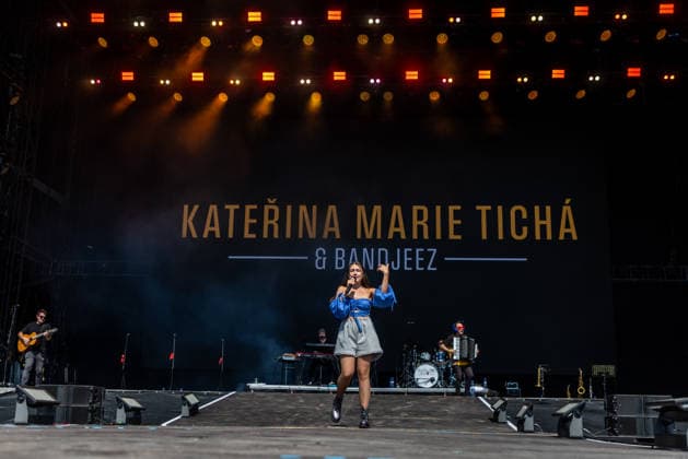 Czech Singer Katerina Marie Ticha performs during the second day of Music festival Colours of Ostrava in Ostrava, Czech Republic, on July 16, 2026. (CTKxPhoto VladimirxPrycek) CTKPhotoP2026071605625  CTKPhotoP2026071605625