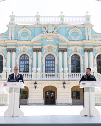 Prime Minister Keir Starmer visits Ukraine 16 07 2026. Ukraine. Prime Minister Keir Starmer meets Ukrainian President Volodymyr Zelenskyy as he visits Kyiv., Credit:Simon Dawson No 10 Downing Street B66 Avalon Ukraine, Kyiv  Copyright: xSimonxDawsonx xNox10xDowningxStreetx xB66x xAvalonx 1116863539