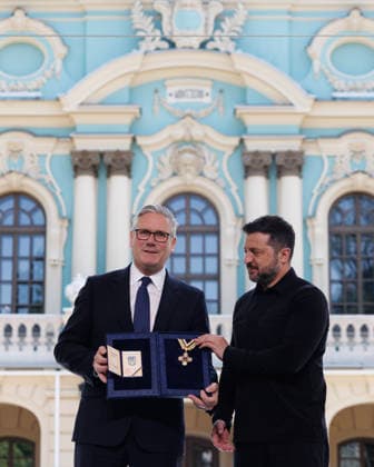 Prime Minister Keir Starmer visits Ukraine 16 07 2026. Ukraine. British Prime Minister Keir Starmer is awarded the Order of Freedom honour, which is the highest award for a foreign person in Ukraine, by Ukrainian President Volodymyr Zelenskyy, as he visits Kyiv., Credit:Simon Dawson No 10 Downing Street B66 Avalon Ukraine, Kyiv  Copyright: xSimonxDawsonx xNox10xDowningxStreetx xB66x xAvalonx 1116863571
