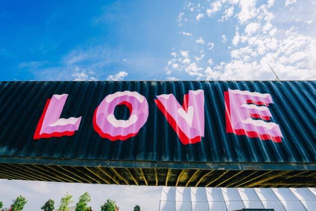 Love message pictured at the second day of the Dour festival in Dour, on Wednesday 15 July 2026. The festival takes place from 15 to 19 July.  EMILExWINDAL 181271571