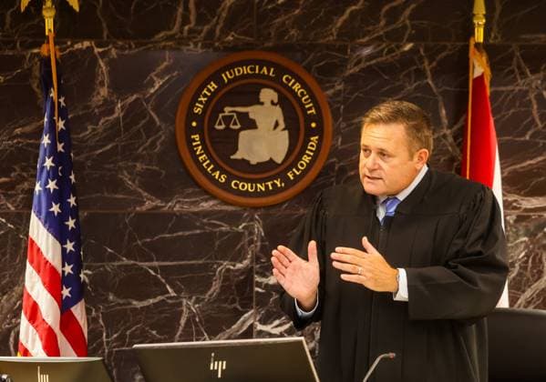 July 16, 2026, Clearwater, Florida, USA: Sixth Judicial Circuit Judge Philippe Matthey on the bench during the murder trial of Stuart Beck at the Pinellas County Justice Center on Thursday, July 16, 2026 in Clearwater. Beck is on trial for shooting and killed Michael Conrad. Clearwater USA  - ZUMAs70_ 20260716_zan_s70_009 Copyright: xDirkxShaddx
