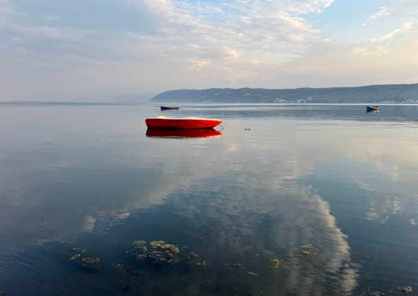 July 16, 2026, Lezhe, Albania, ALB: Fishing boats are anchored on the Adriatic shores in the Kune lagoon in Shengjin near the city of Lezhe in Albania, early morning on July 16, 2026. Lezhe ALB  - ZUMAs337 20260716_znp_s337_003 Copyright: xGentxShkullakux