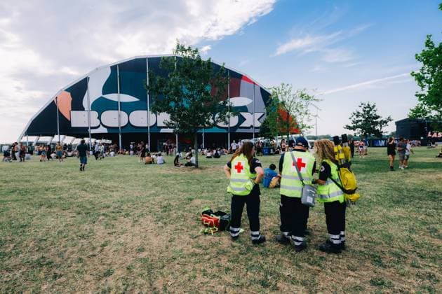 Medical team pictured during the second day of the Dour festival in Dour, on Wednesday 15 July 2026. The festival takes place from 15 to 19 July.  EMILExWINDAL 181277915