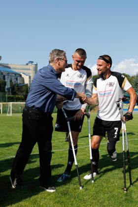 Prime Minister Keir Starmer visits Ukraine 16 07 2026. Ukraine. Prime Minister Keir Starmer meets meets members of a military war veteran s amputee football team in Kyiv., Credit:Simon Dawson No 10 Downing Street B66 Avalon Ukraine, Kyiv  Copyright: xSimonxDawsonx xNox10xDowningxStreetx xB66x xAvalonx 1116894195