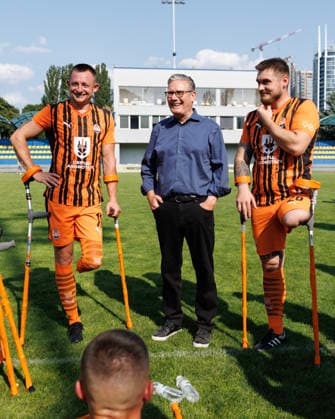 Prime Minister Keir Starmer visits Ukraine 16 07 2026. Ukraine. Prime Minister Keir Starmer meets meets members of a military war veteran s amputee football team in Kyiv., Credit:Simon Dawson No 10 Downing Street B66 Avalon Ukraine, Kyiv  Copyright: xSimonxDawsonx xNox10xDowningxStreetx xB66x xAvalonx 1116894234
