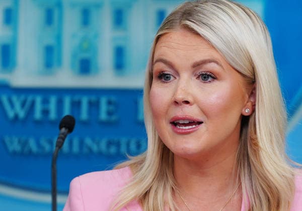 White House Press Secretary Karoline Leavitt speaks during a press briefing in the James S. Brady Briefing Room of the White House in Washington, DC on Thursday, July 16. 2026. This is Leavitt s first briefing since returning from maternity leave.  WAP202607162010 AARONxSCHWARTZ