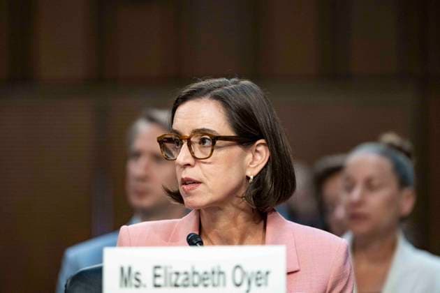 Todd Blanche Confirmation Hearings Elizabeth Oyer, Former Department of Justice Pardon Attorney, testifies before the US Senate Committee on the Judiciary, on the nomination of Todd Blanche to be United States Attorney General, in the Hart Senate Office Building on Capitol Hill in Washington, DC, USA, on Thursday, July 16, 2026. Photo by Andrew Thomas CNP ABACAPRESS.COM Washington District of Columbia United States  Copyright: xCNP ABACAx
