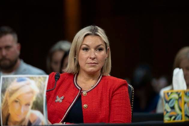 Todd Blanche Confirmation Hearings Dani Bensky, an Epstein survivor and advocate, from New York, NY, testifies before the US Senate Committee on the Judiciary, on the nomination of Todd Blanche to be United States Attorney General, in the Hart Senate Office Building on Capitol Hill in Washington, DC, USA, on Thursday, July 16, 2026. Photo by Andrew Thomas CNP ABACAPRESS.COM Washington District of Columbia United States  Copyright: xCNP ABACAx