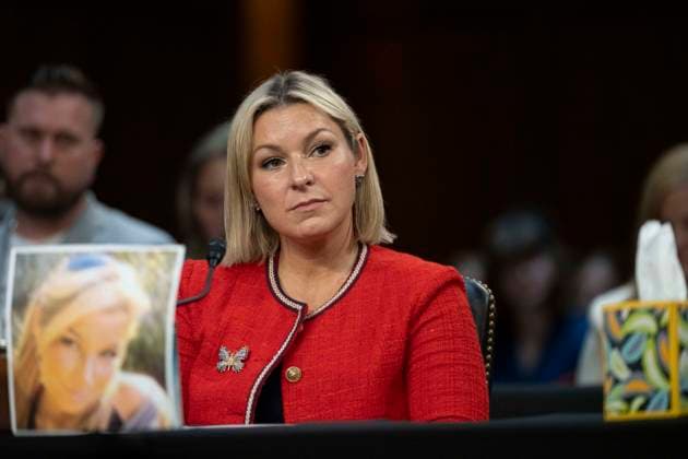 July 16, 2026, Washington, District Of Columbia, USA: Dani Bensky, an Epstein survivor and advocate, from New York, NY, testifies before the US Senate Committee on the Judiciary, on the nomination of Todd Blanche to be United States Attorney General, in the Hart Senate Office Building on Capitol Hill in Washington, DC, USA, on Thursday, July 16, 2026 Washington USA - ZUMAs152 20260716_faa_s152_069 Copyright: xAndrewxThomasx