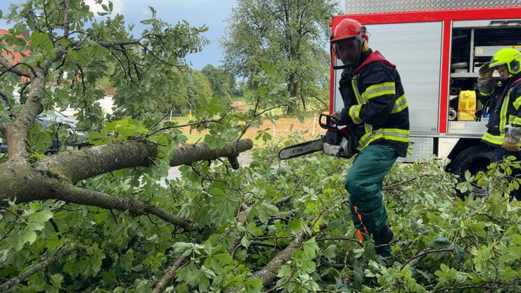 Schwere Unwetter sind erneut über Baden-Württemberg hinweg gezogen. Betroffen war die Gegend um Metzingen. In Riedrich zog eine Superzelle über die Ortschaft. Bis zu 5 cm großer Hagel ist gefallen. Autofahrer suchten mitten im Hagelsturm (on tape) Schutz unter einer Tankstelle oder deckten ihre Autos mit Decken ab. Erneut gibt es für viele Autofahrer Hageldellen. Sturmschäden gab es ebenfalls. Die Feuerwehr Bempflingen ist im Einsatz und muss einige Sturmschäden beseitigen. Betroffen ist auch die B 312. Hier stürzten ebenfalls Bäume auf die Bundesstraße. Die Feuerwehr ist mit Kettensägen im Dauereinsatz. In Grabstetten wurden Heckscheiben vom Hagel durchschlagen und Campingfahrzeuge zerstört Bempflingen Baden-Württemberg Deutschland ***