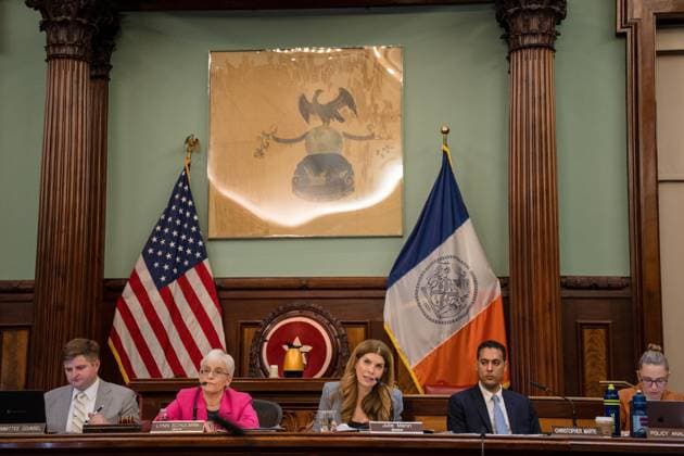 July 16, 2026, New York, New York, USA: The City Council held a hearing to consider a bill, known as RomanchÃ¢â‚¬â ¢s Law, that would phase out and eventually ban horse-drawn carriages...The bill is named after the 18-year-old tourist from India who was killed last month when he was thrown from a runaway carriage in Central Park after the horse was spooked. New York USA  - ZUMAs142 20260716_fap_s142_020 Copyright: xNancyxSieselx