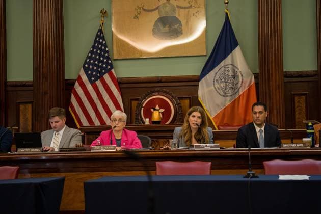 July 16, 2026, New York, New York, USA: The City Council held a hearing to consider a bill, known as RomanchÃ¢â‚¬â ¢s Law, that would phase out and eventually ban horse-drawn carriages...The bill is named after the 18-year-old tourist from India who was killed last month when he was thrown from a runaway carriage in Central Park after the horse was spooked. New York USA - ZUMAs142 20260716_fap_s142_022 Copyright: xNancyxSieselx