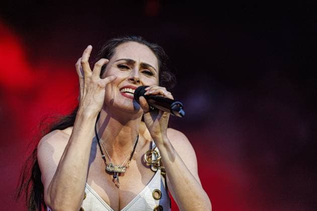 LICHTENVOORDE - Within Temptation on the first day of the Zwarte Cross festival. The four-day music, theater, and motocross event is taking place in the Achterhoek for the 28th time. ANP EMIEL MUIJDERMAN netherlands out - belgium out  Copyright: xx x563676160x originalFilename: 563676160.jpg