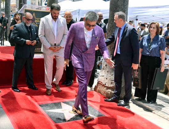 Intocable band members look on during their Hollywood Walk of Fame star ceremony honoring the band with the 2,852nd star on the Hollywood Walk of Fame in Los Angeles on Thursday, July 16, 2026.  LAP2026071608 JIMxRUYMEN