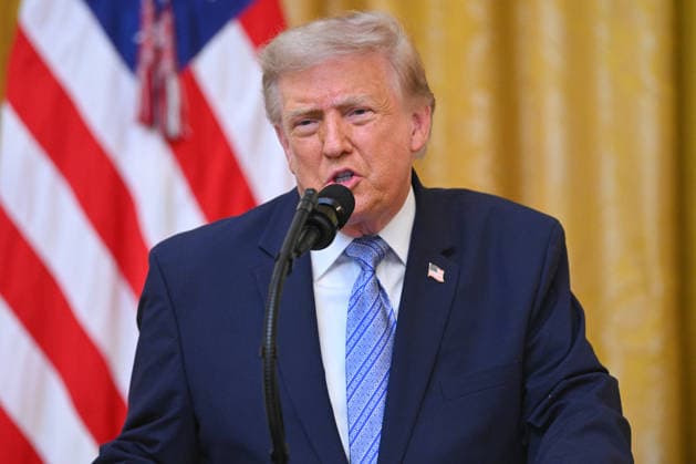 President Donald Trump delivers a prime-time address to the nation from the East Room of the White House in Washington DC on Thursday, July 16, 2026. The president was expected to discuss election security and voting machines. Pool photo by Saul Loeb  WAX20260716938 SAULxLOEB