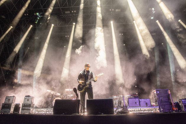 July 16, 2026, Bologna, Italy: Members of the American post-punk revival band Interpol perform on stage during their headline concert. American post-punk revival band Interpol, headlining the Sequoie Music Park summer festival at the Parco delle Caserme Rosse in Bologna. The New York group revisited their career highlights in front of thousands of fans. Bologna Italy - ZUMAs197 20260716_aaa_s197_102 Copyright: xCarloxVerganix