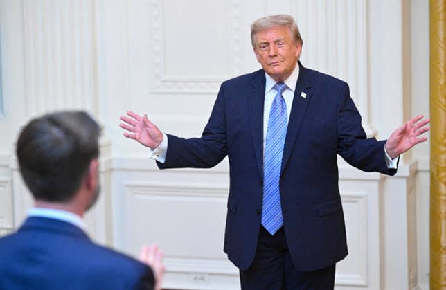 US President Trump to deliver address to nation US President Donald Trump gestures after addressing the nation from the East Room of the White House in Washington, DC on July 16, 2026. (Photo by SAUL LOEB POOL AFP) Washington District of Columbia United States  Copyright: xPool ABACAx
