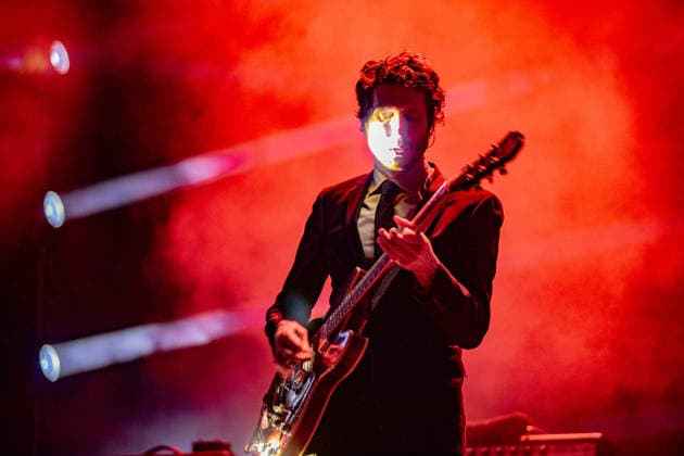 July 16, 2026, Bologna, Italy: Guitarist Daniel Kessler performs on stage during the concert. American post-punk revival band Interpol, headlining the Sequoie Music Park summer festival at the Parco delle Caserme Rosse in Bologna. The New York group revisited their career highlights in front of thousands of fans. Bologna Italy - ZUMAs197 20260716_aaa_s197_108 Copyright: xCarloxVerganix
