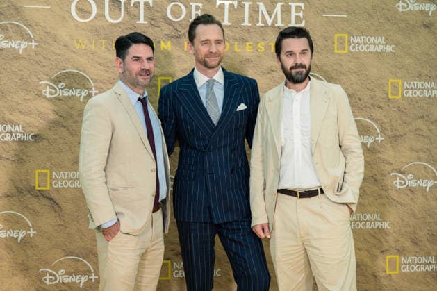 Pompeii: Out Of Time Premiere - Arrivals (L to R) Tom Barbor-Might, Tom Hiddleston and Executive Producer Showrunner Kevin R. Wright attend the Pompeii: Out Of Time Premiere at The British Museum on July 16, 2026 in London, England., Credit:Lounis Tiar Avalon United Kingdom, London, Bristish Museum  Copyright: xLounisxTiarx xAvalonx 1116933145