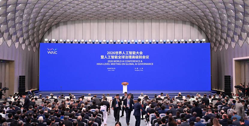 (260717) -- SHANGHAI, July 17, 2026 -- The opening ceremony of the 2026 World AI Conference and High-Level Meeting on Global AI Governance is held in Shanghai, east China, July 17, 2026. ) CHINA-SHANGHAI-2026 WORLD AI CONFERENCE-OPENING (CN) ShenxHong 
