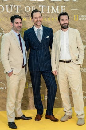 July 16, 2026, London, United Kingdom: (L to R) Tom Barbor-Might, Tom Hiddleston and Executive Producer Showrunner Kevin R. Wright attend the Pompeii: Out Of Time Premiere at The British Museum. London United Kingdom - ZUMAs197 20260716_aaa_s197_291 Copyright: xLounisxTiarx