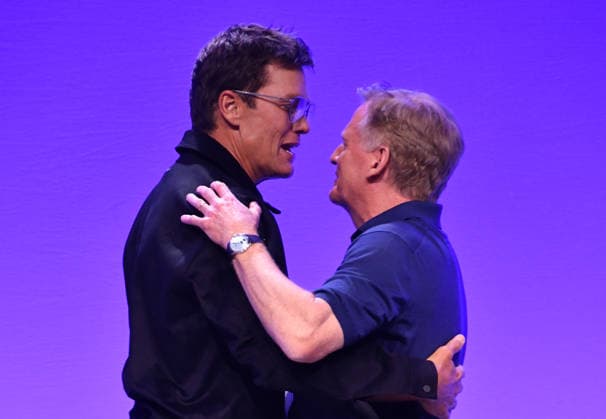 NEW YORK, NY - JULY 16: Tom Brady and Roger Goodell at Disney Fan Draft at Center Stage during day 1 of Fanatics Fest NYC on July 16, 2026 at Javits Center in New York City. Credit: AdMedia New York City USA - ZUMAa123 20260716_zaa_a123_207 Copyright: xJohnxFyckex
