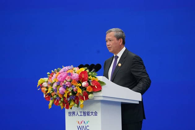 SHANGHAI, CHINA - JULY 17: Cambodian Prime Minister Hun Manet addresses the opening ceremony of the 2026 World AI Conference and High-Level Meeting on Global AI Governance on July 17, 2026 in Shanghai, China. Themed AI Partnership for a Brighter Future, the event will include more than 140 forums, bringing together 1,400 guests from home and abroad.  Copyright: xVCGx 111654823557